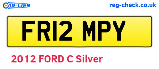 FR12MPY are the vehicle registration plates.