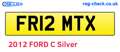 FR12MTX are the vehicle registration plates.