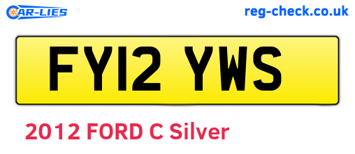 FY12YWS are the vehicle registration plates.