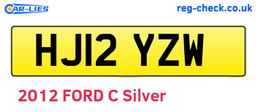 HJ12YZW are the vehicle registration plates.