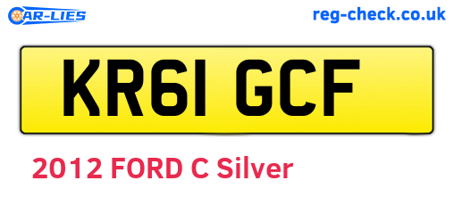 KR61GCF are the vehicle registration plates.