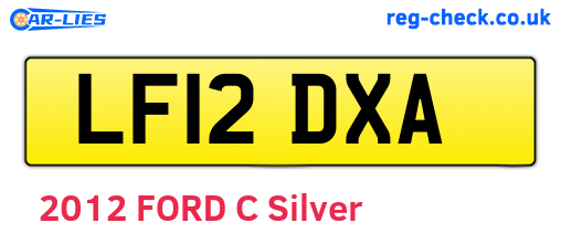 LF12DXA are the vehicle registration plates.