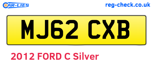 MJ62CXB are the vehicle registration plates.