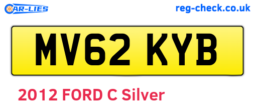 MV62KYB are the vehicle registration plates.