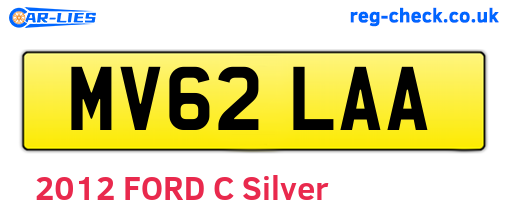 MV62LAA are the vehicle registration plates.