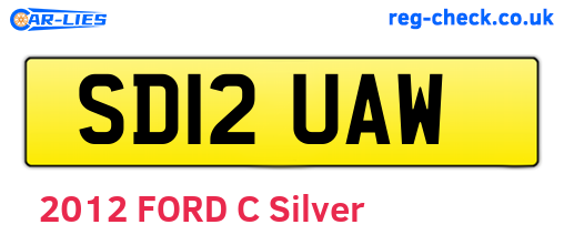 SD12UAW are the vehicle registration plates.