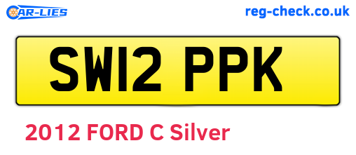 SW12PPK are the vehicle registration plates.