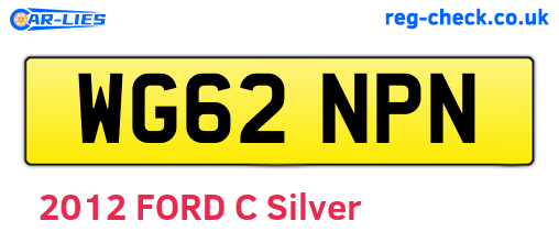 WG62NPN are the vehicle registration plates.