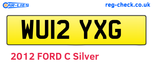 WU12YXG are the vehicle registration plates.