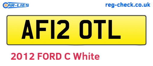 AF12OTL are the vehicle registration plates.