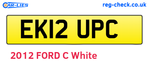 EK12UPC are the vehicle registration plates.