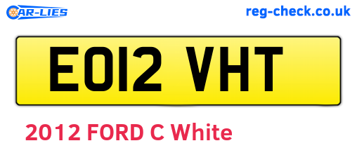 EO12VHT are the vehicle registration plates.