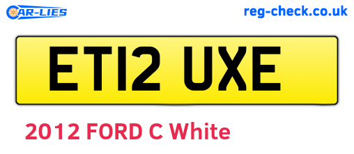 ET12UXE are the vehicle registration plates.