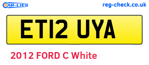 ET12UYA are the vehicle registration plates.