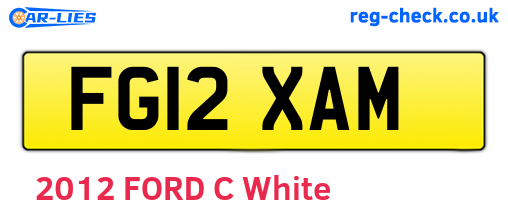 FG12XAM are the vehicle registration plates.
