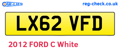 LX62VFD are the vehicle registration plates.