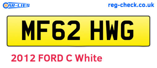 MF62HWG are the vehicle registration plates.