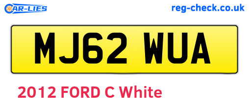 MJ62WUA are the vehicle registration plates.