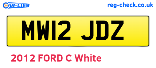 MW12JDZ are the vehicle registration plates.