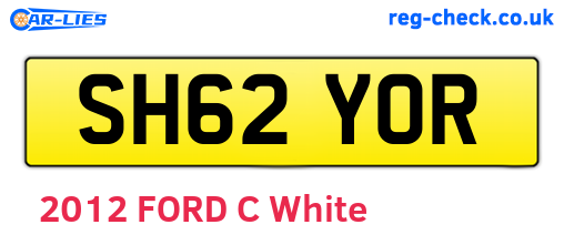 SH62YOR are the vehicle registration plates.