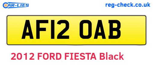 AF12OAB are the vehicle registration plates.