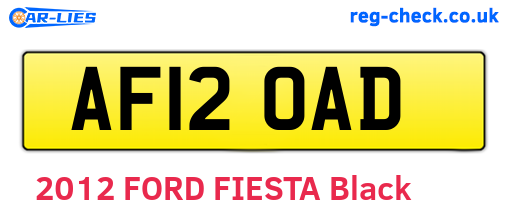 AF12OAD are the vehicle registration plates.