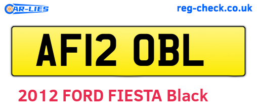 AF12OBL are the vehicle registration plates.