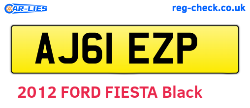AJ61EZP are the vehicle registration plates.
