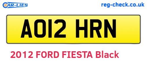 AO12HRN are the vehicle registration plates.