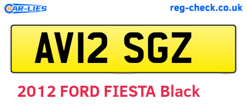 AV12SGZ are the vehicle registration plates.