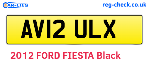 AV12ULX are the vehicle registration plates.
