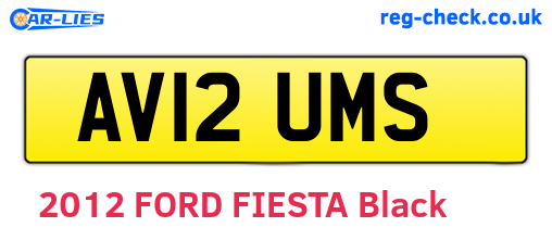 AV12UMS are the vehicle registration plates.