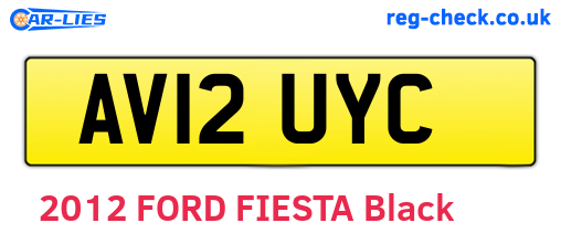 AV12UYC are the vehicle registration plates.