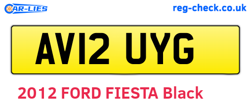 AV12UYG are the vehicle registration plates.