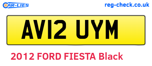 AV12UYM are the vehicle registration plates.