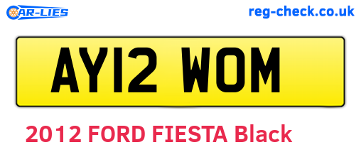 AY12WOM are the vehicle registration plates.