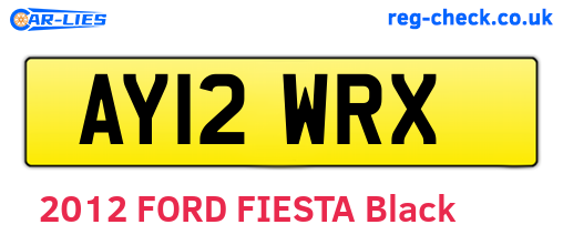 AY12WRX are the vehicle registration plates.