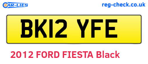 BK12YFE are the vehicle registration plates.