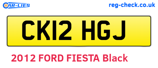 CK12HGJ are the vehicle registration plates.