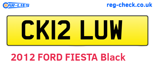 CK12LUW are the vehicle registration plates.