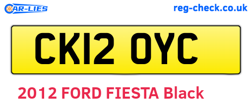 CK12OYC are the vehicle registration plates.
