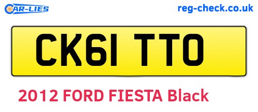 CK61TTO are the vehicle registration plates.