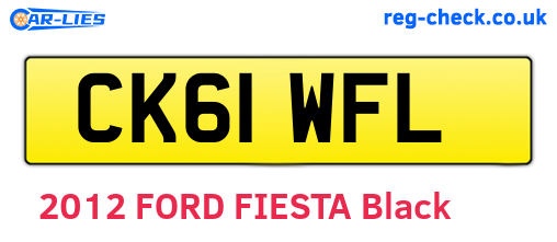 CK61WFL are the vehicle registration plates.