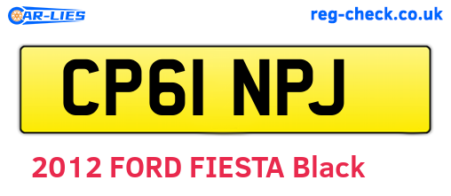 CP61NPJ are the vehicle registration plates.