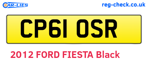 CP61OSR are the vehicle registration plates.