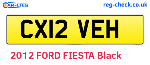 CX12VEH are the vehicle registration plates.