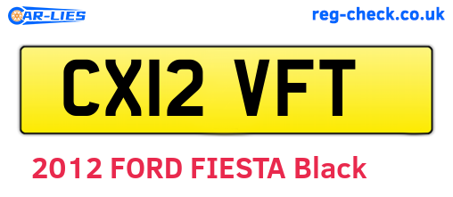 CX12VFT are the vehicle registration plates.