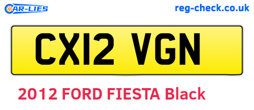 CX12VGN are the vehicle registration plates.