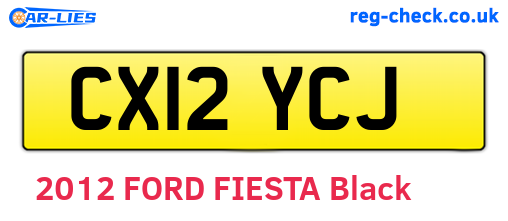 CX12YCJ are the vehicle registration plates.