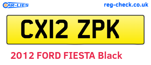 CX12ZPK are the vehicle registration plates.